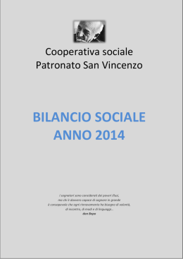 2014 – scarica - Cooperativa Sociale Patronato San Vincenzo
