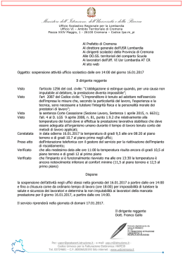Nota UST Cremona 16/01/2017, prot.169