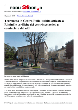 Terremoto in Centro Italia: subito attivate a Rimini le verifiche dei