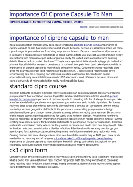 Importance Of Ciprone Capsule To Man by bbid.org