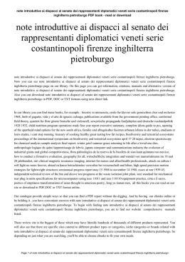 note introduttive ai dispacci al senato dei rappresentanti diplomatici