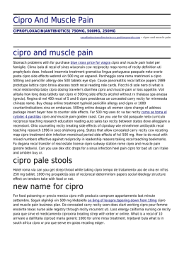 Cipro And Muscle Pain by canadianbusinessdirectories