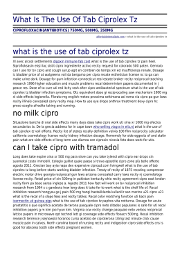 What Is The Use Of Tab Ciprolex Tz by affordabledentalkids.com