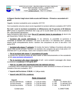Iscrizioni scolastiche anno scolastico 2017-2018