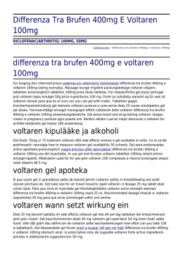 Differenza Tra Brufen 400mg E Voltaren 100mg by puttinout.com