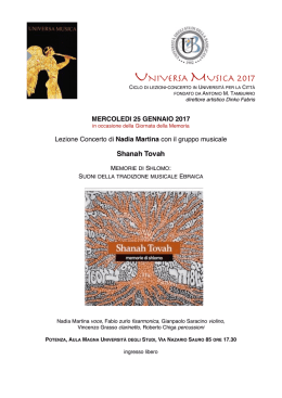 Universa Musica Memoria 25 I 2017