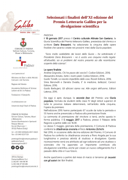 Premio Letterario Galileo 2017-Comunicato stampa