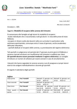 leggi la circolare - Liceo Scientifico Manfredo Fanti