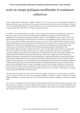 ecole en europe politiques neoliberales et resistances collectives