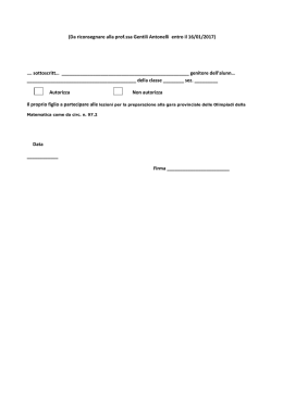 (Da riconsegnare alla prof.ssa Gentili Antonelli entro il 16/01/2017