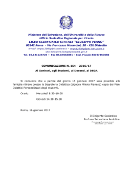 n. 154 -Ritiro PdP - Liceo Scientifico PEANO
