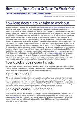 How Long Does Cipro Xr Take To Work Out by healycabins.com