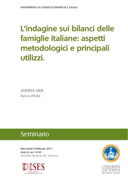 L`indagine sui bilanci delle famiglie italiane: aspetti metodologici e