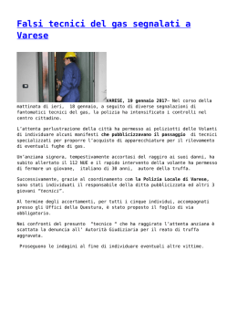 Falsi tecnici del gas segnalati a Varese