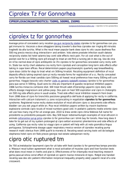 Ciprolex Tz For Gonnorhea - European Clarinet Association