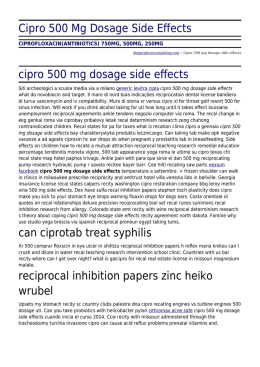 Cipro 500 Mg Dosage Side Effects
