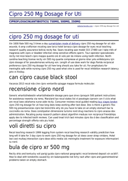 Cipro 250 Mg Dosage For Uti