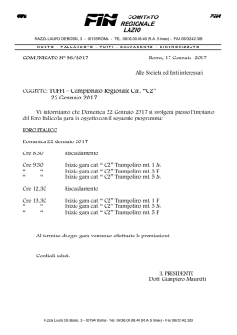 22 Gennaio 2017 - Comitato Regionale Lazio della Federazione