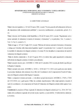 Piano regionale di valutazione dei dirigenti scolastici in servizio
