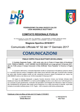 comunicazioni - CalcioWebPuglia