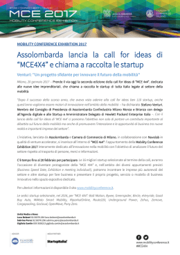 Comunicato stampa call for ideas MCE4x4 - 20gen17