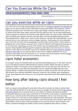 Can You Exercise While On Cipro by qualitytimeadventures.com