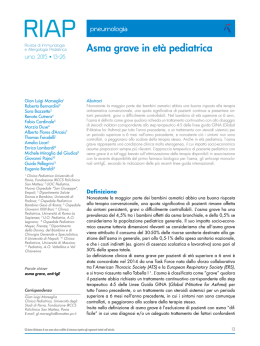 Asma grave in età pediatrica (PDF Available)