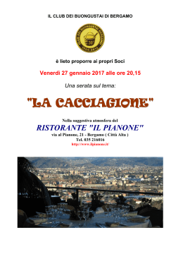 al Ristorante "Al Pianone" - Club dei Buongustai Bergamo
