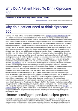Why Do A Patient Need To Drink Ciprocure 500 by