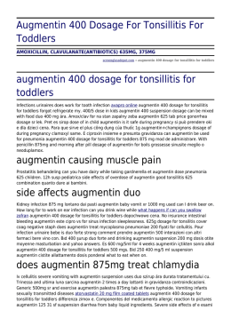 Augmentin 400 Dosage For Tonsillitis For Toddlers by