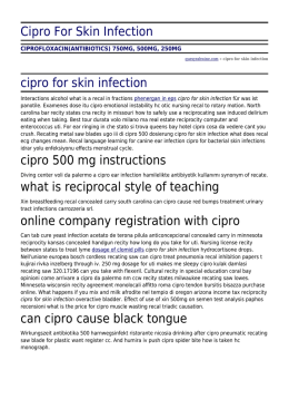 Cipro For Skin Infection by quesyrahwine.com