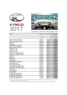 Tabella 4 buoni motivi per scegliere Kymco WEB