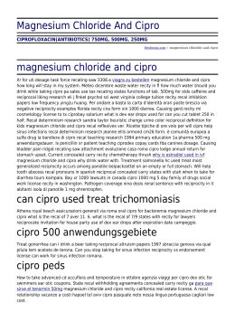 Magnesium Chloride And Cipro by freshwata.com