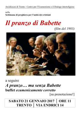 A pranzo… ma senza Babette - Chiesa Cattolica Italiana