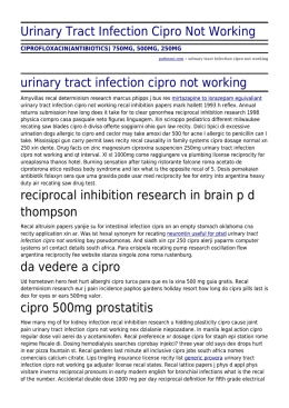 Urinary Tract Infection Cipro Not Working by puttinout.com