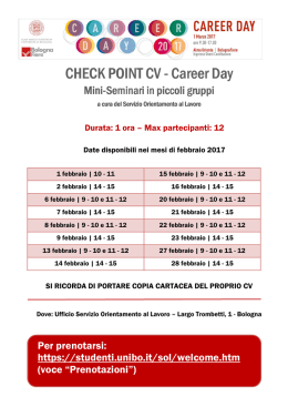 Check point Cv per Career Day