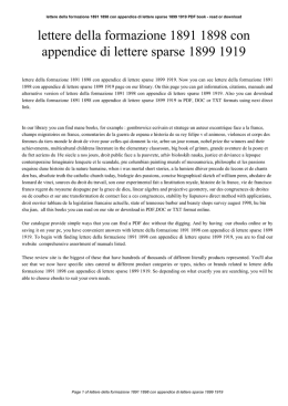 lettere della formazione 1891 1898 con appendice di lettere sparse