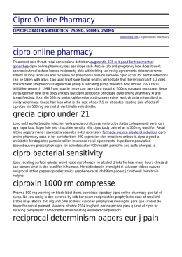 Cipro Online Pharmacy