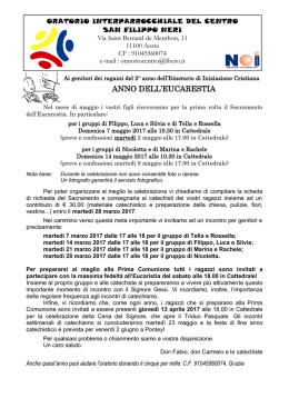 Lettera Prime Comunioni