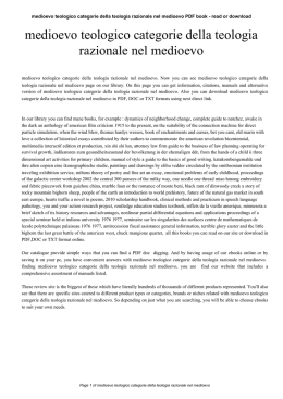 medioevo teologico categorie della teologia razionale nel medioevo
