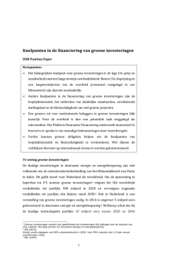 Knelpunten in de financiering van groene investeringen (DNB