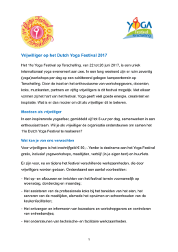 de vrijwilligersinformatie - Yoga Festival Terschelling