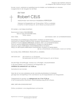 Robert CELIS - Begrafenissen Rummens