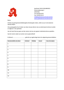 Invulblad - Apotheek Van Schoubroeck