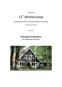Wintercamp 2017 programma
