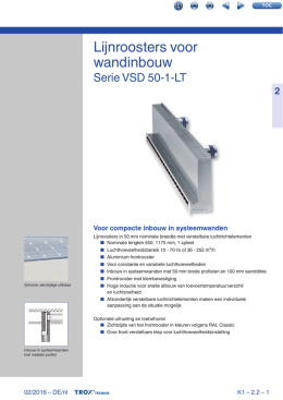 Slot diffusers for wall installation – Type VSD50-1-LT