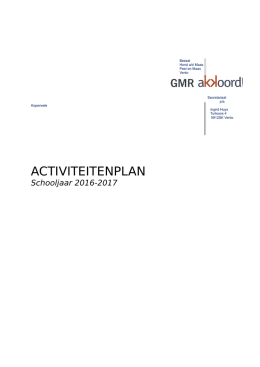 Activiteitenplan GMR 2016