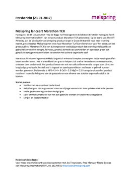 Persbericht (23-01-2017) Melspring lanceert Marathon TCR