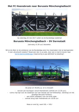 Met FC Hoensbroek naar Borussia Mönchengladbach! Borussia