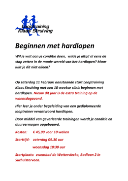 Beginnen met hardlopen - Loopgroep Surhuisterveen